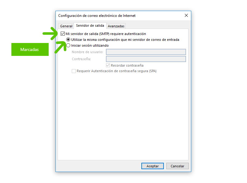 Imagen en la que se indica el cuarto paso para configurar una cuenta POP